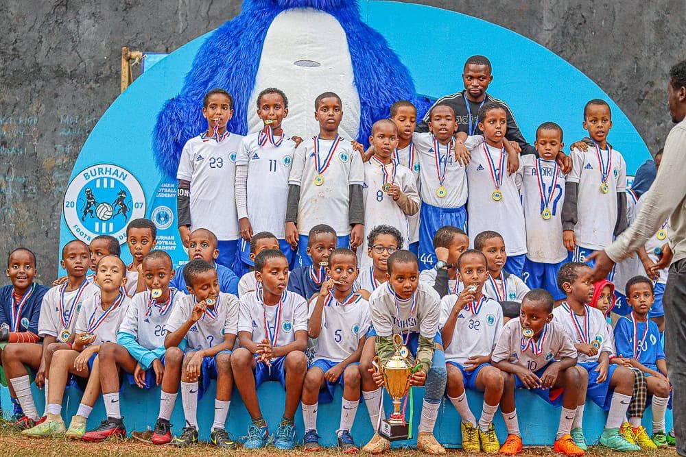 Burhan Football Academy group picture on the training turf
